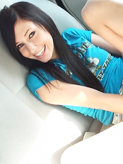 Even a relaxing car ride gets out of hand when Catie Minx is involved so watch out for a masturbating girl in your rear view mirror!