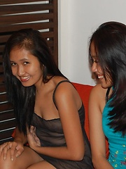 Lucky tourist gets fucked by pair of friends in hot Pinay threesome