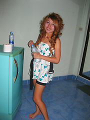 Bareback fuck and cum for adorable Thai karaoke teen