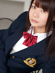 Mana Asian doll in school uniform is naughty and happy after hour